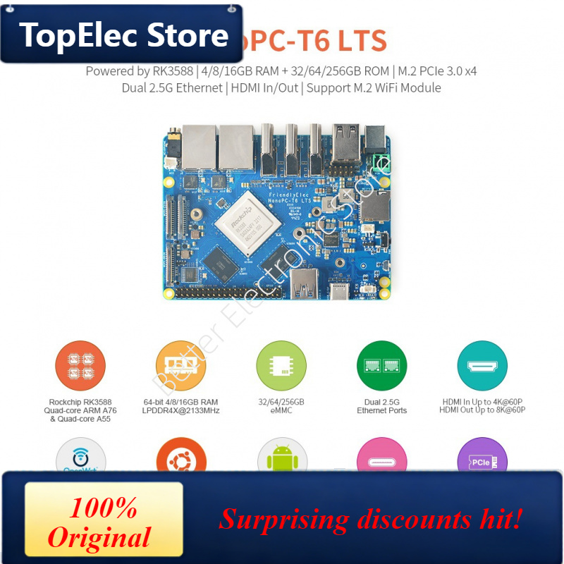 TopElec NanoPC-T6 LTS Developm - Nanopc T6 16Gb recension och pris