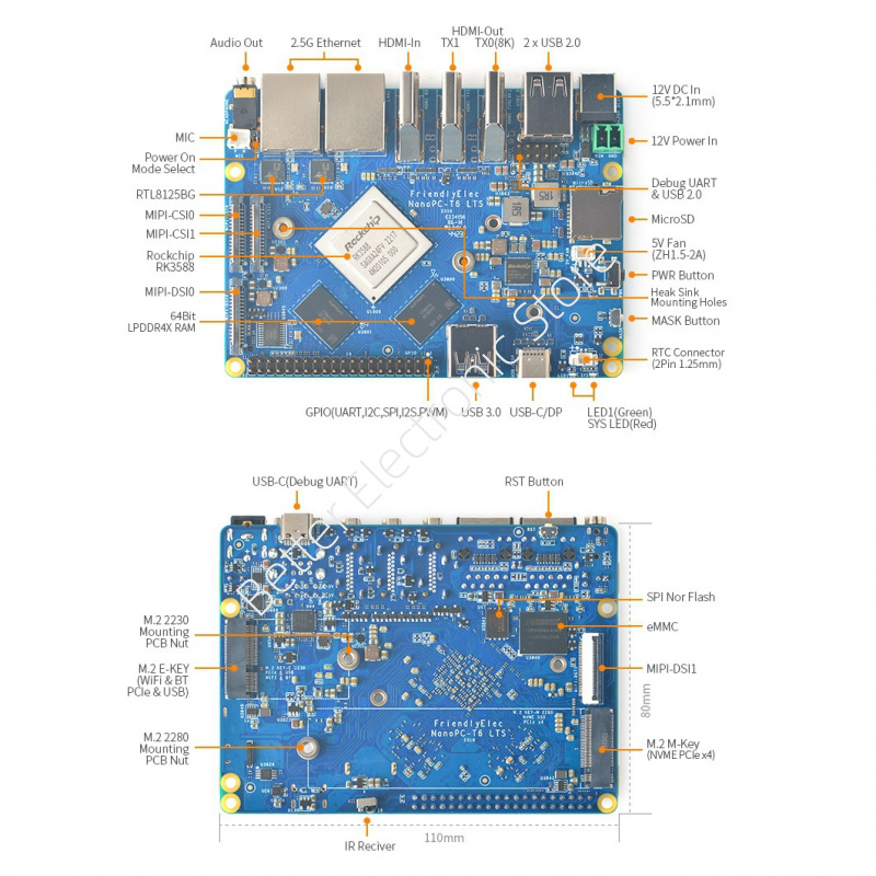 TopElec NanoPC-T6 LTS Developm - Nanopc T6 16Gb recension och pris