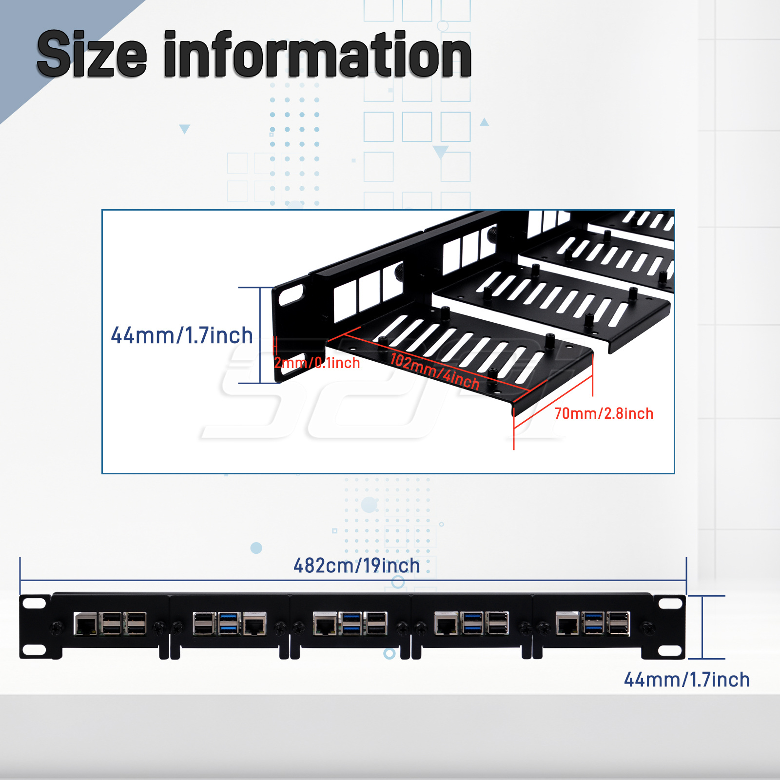 52Pi Removable 1U Rack Mount f - Deskpi Super6C recension och pris
