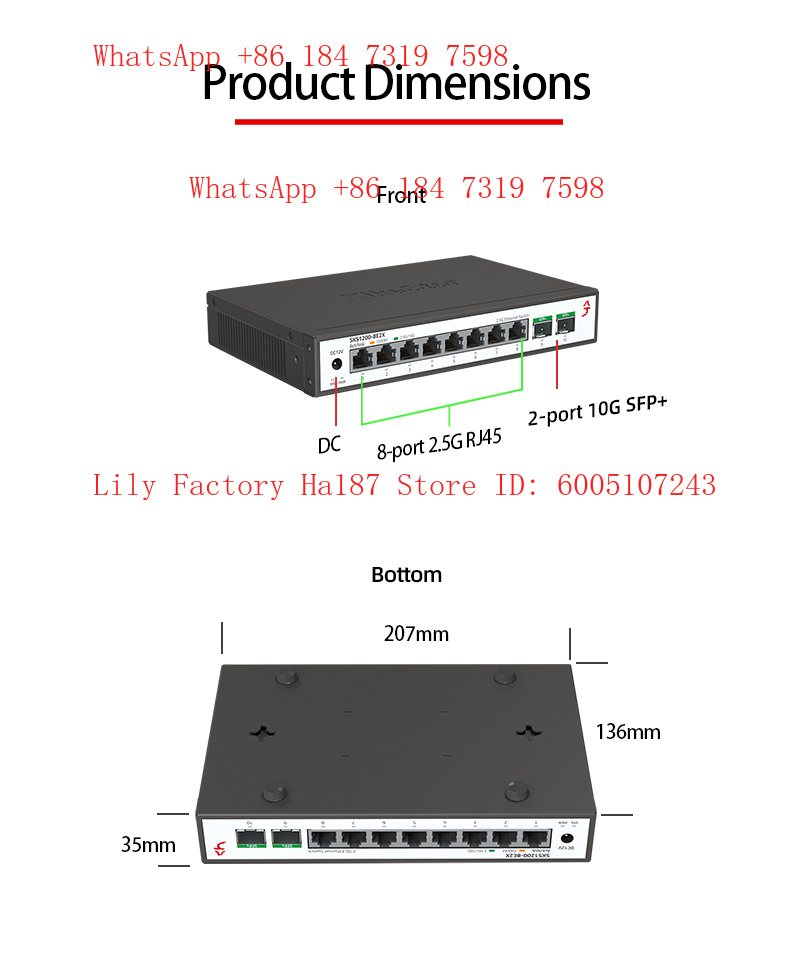 XikeStor 8*2.5G RJ45 2*10G SFP - Sfp+ 10G Managed Switch 8 Port recension och pris